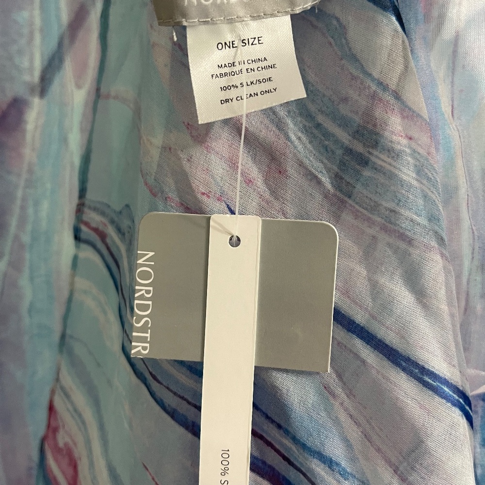 Nordstrom Blue Marble Magic Silk Scarf - Picture 6 of 12